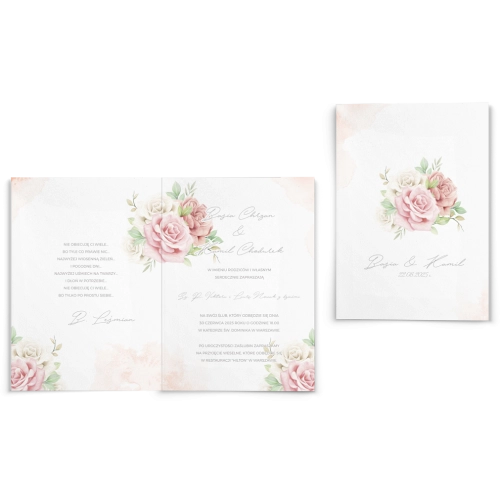 Zaproszenia ślubne Lili - Składane Motyw 3