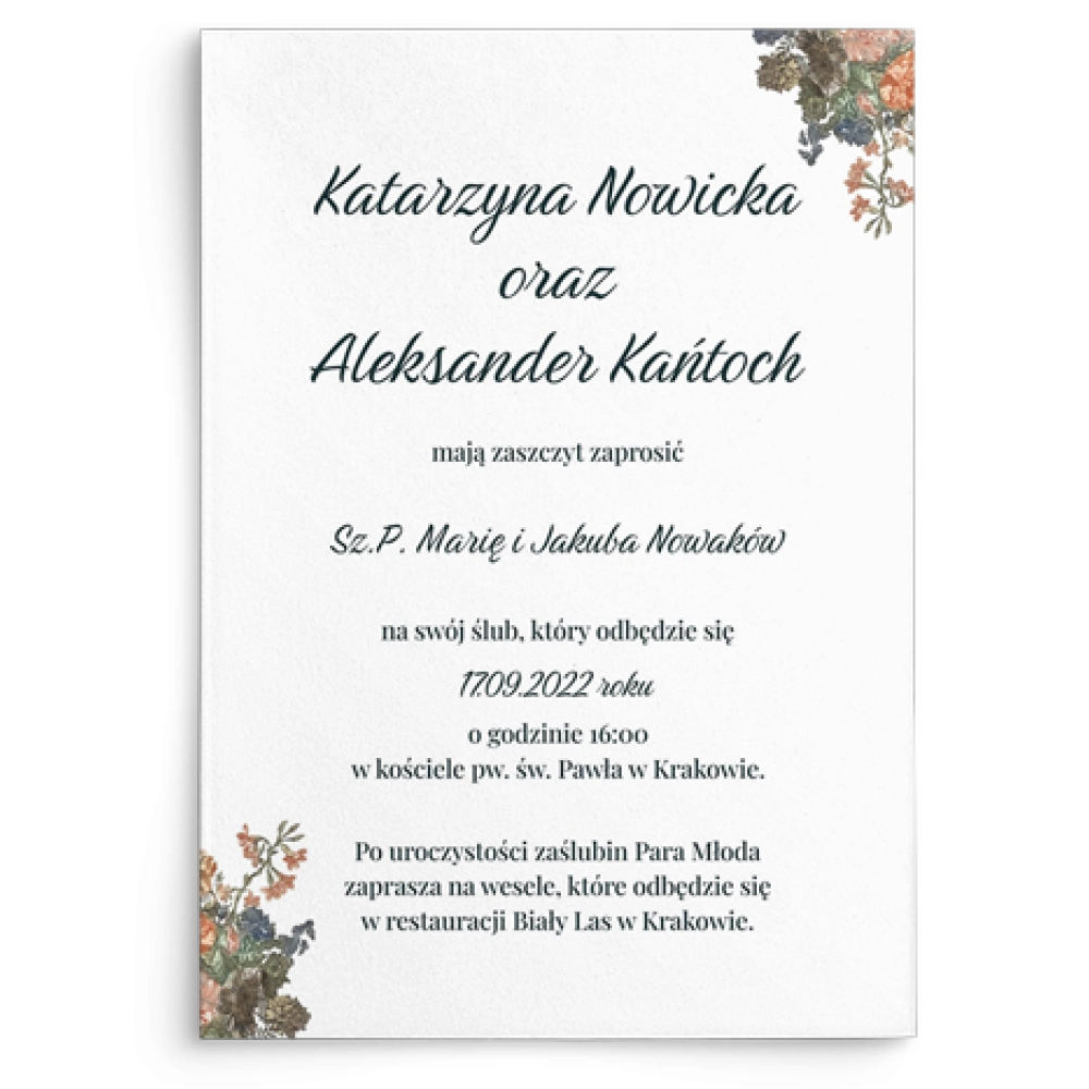 Zaproszenia ślubne Rustic Summer - Motyw 3