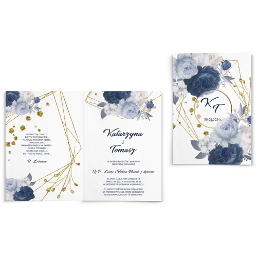 Zaproszenia ślubne Modena - Składane Motyw 2