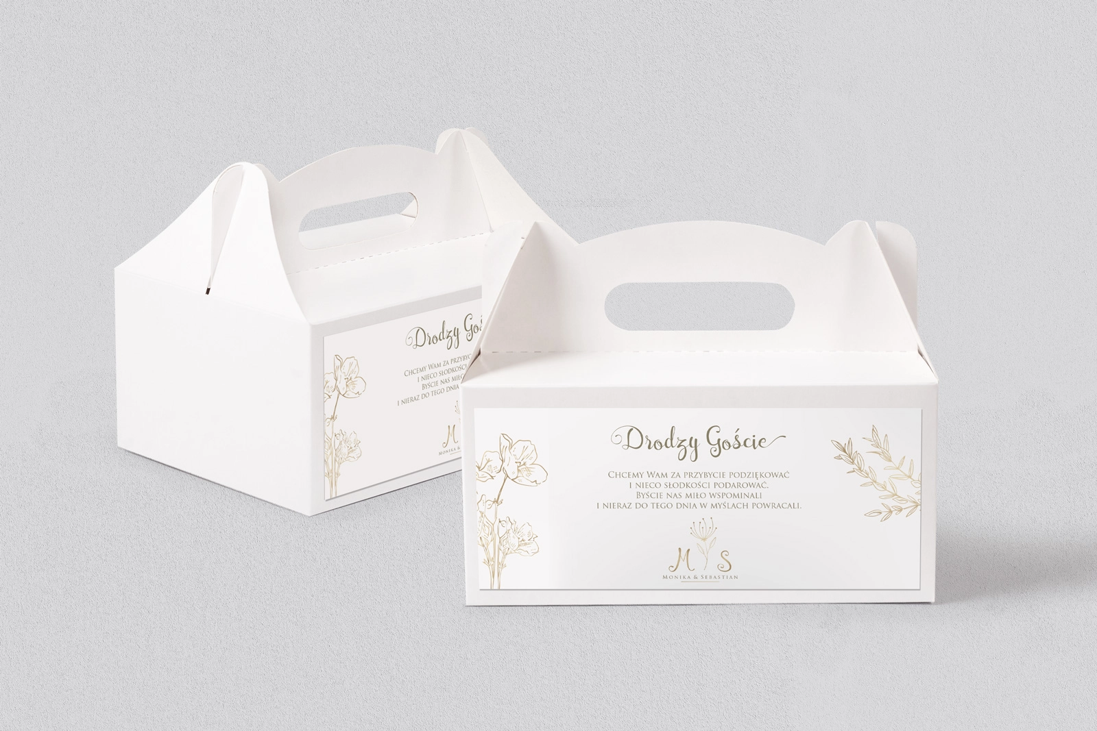 Pudełko na ciasto weselne Fiori - Motyw 3