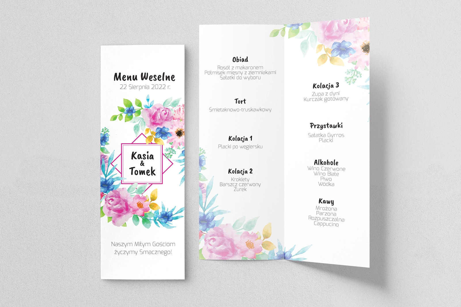 Menu Weselne Bukiety Motyw 9