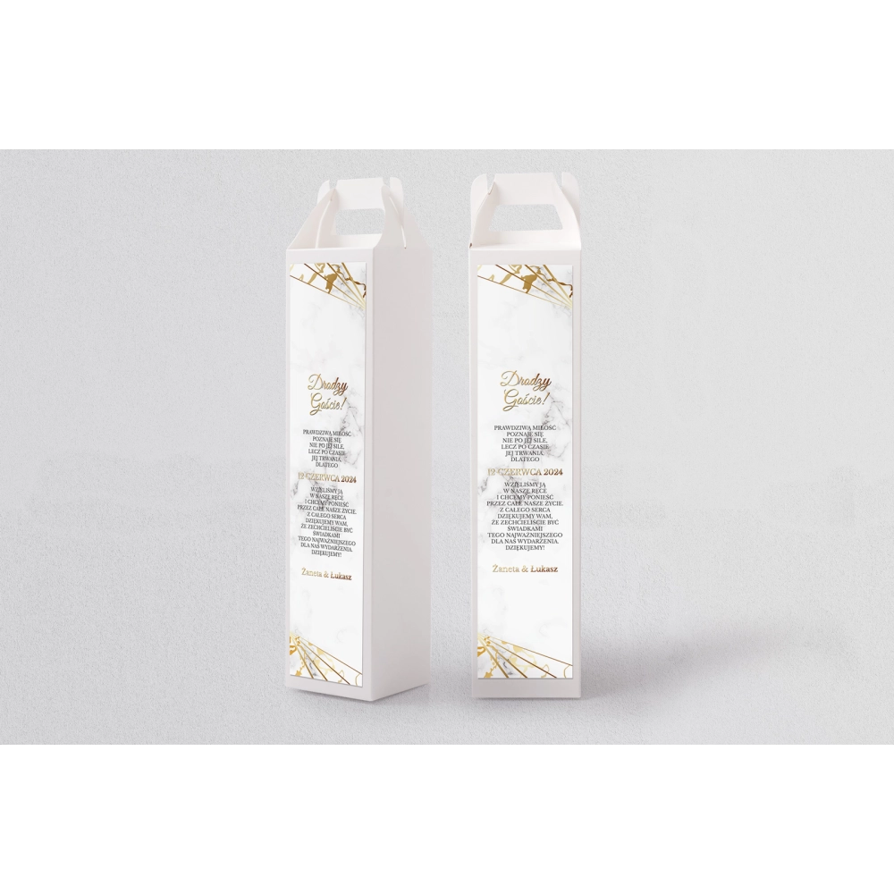 Pudełko na alkohol Marmur & Złoto Motyw 4