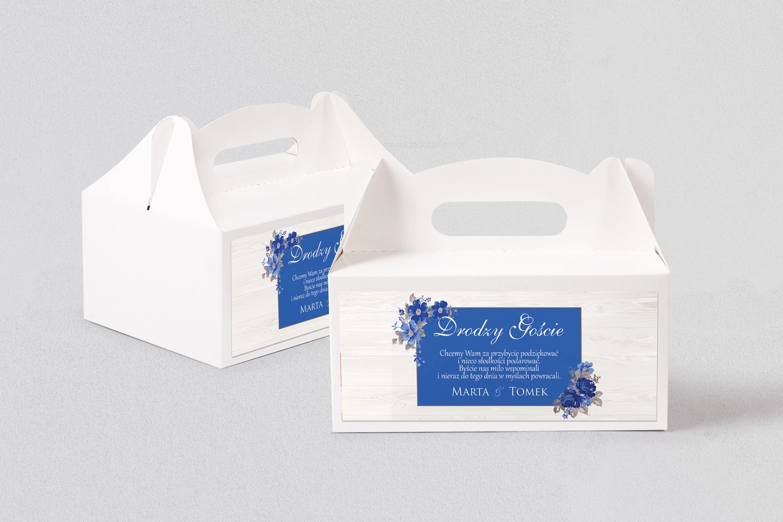 Pudełko na ciasto weselne Biała Stodoła - Motyw 4