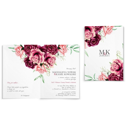 Zaproszenia ślubne Fabello - Składane Motyw 3