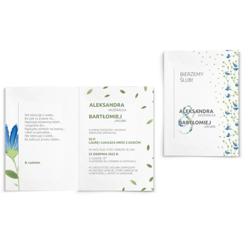 Zaproszenia ślubne Lea - Składane Motyw 2