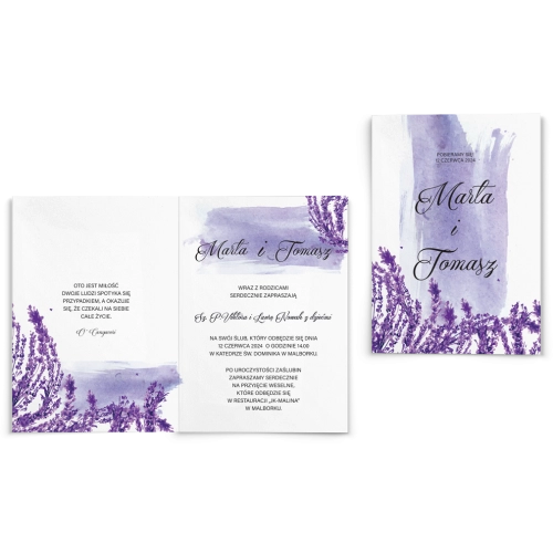 Zaproszenia ślubne Charlotte- Składane Motyw 4