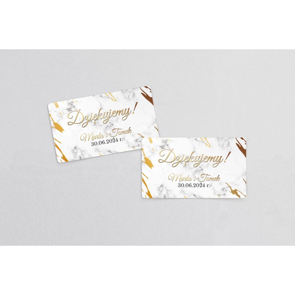 Naklejki na słoiczki weselne Marmur i&nbsp;Złoto - Arkusz 21 szt Motyw 3