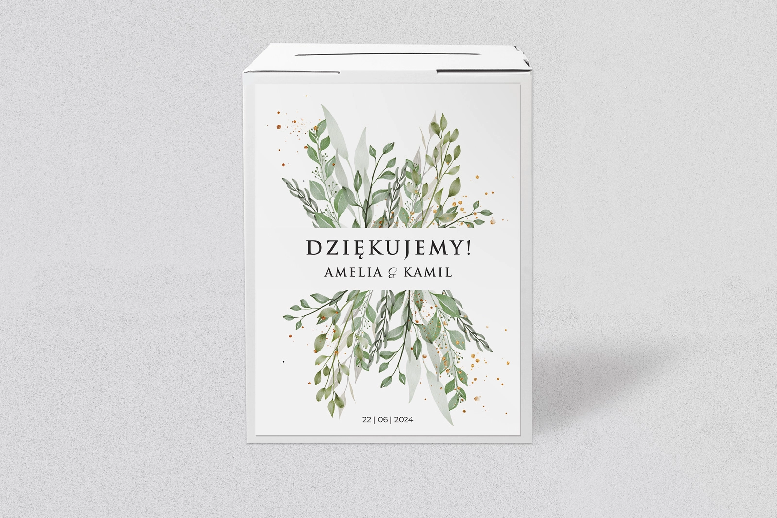 Pudełko na koperty i pieniądze Leaves Motyw 3