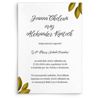 Zaproszenia ślubne Jesienne Liście - Motyw 3