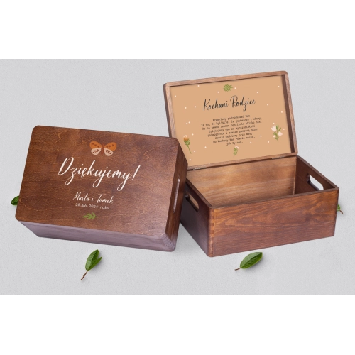 Skrzyneczka dla Rodziców - brązowa Butterflies - Motyw 2