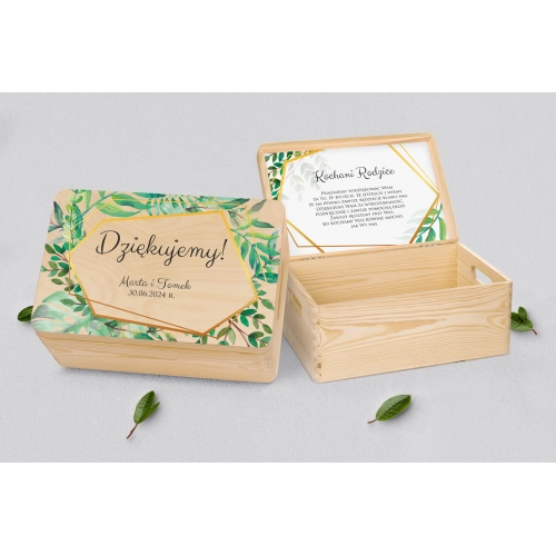 Skrzyneczka dla Rodziców - naturalna Flowers & Frame Motyw 2