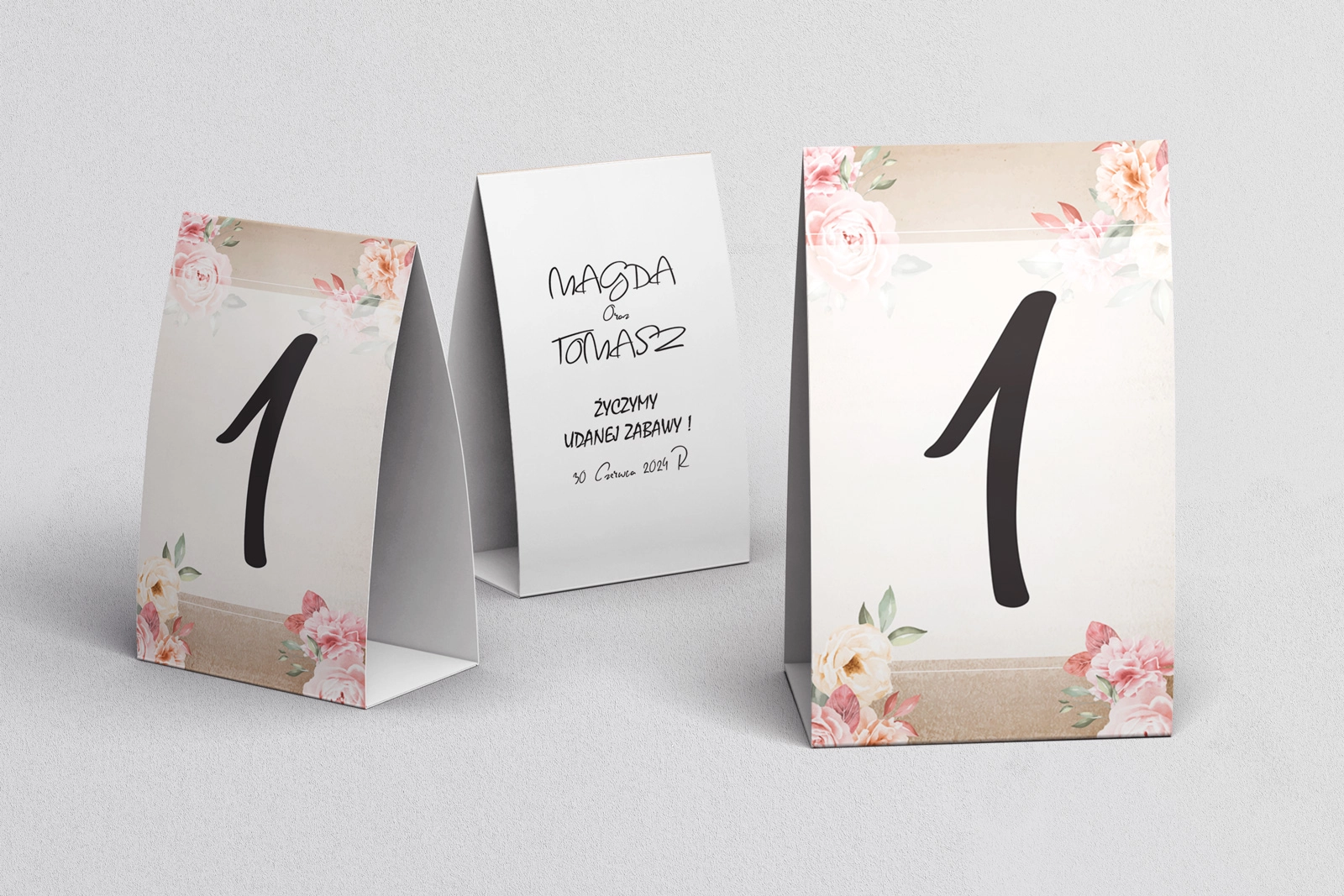 Numerki na stół Mgiełka Motyw 2