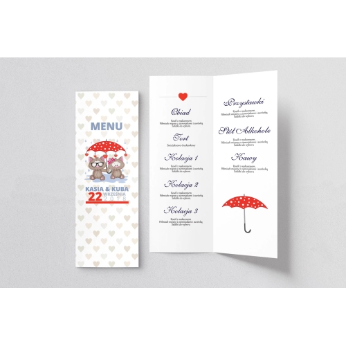 Menu Weselne Uroczy Deszcz Motyw 11