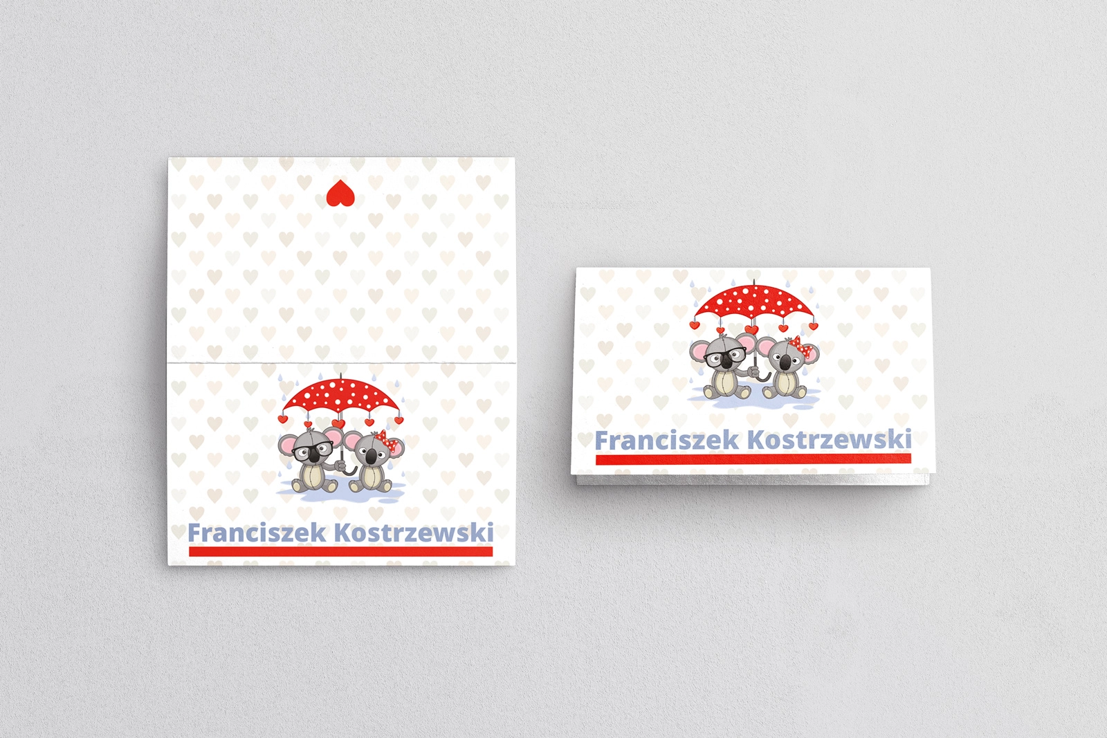 Winietki ślubne składane Uroczy Deszcz Motyw 13