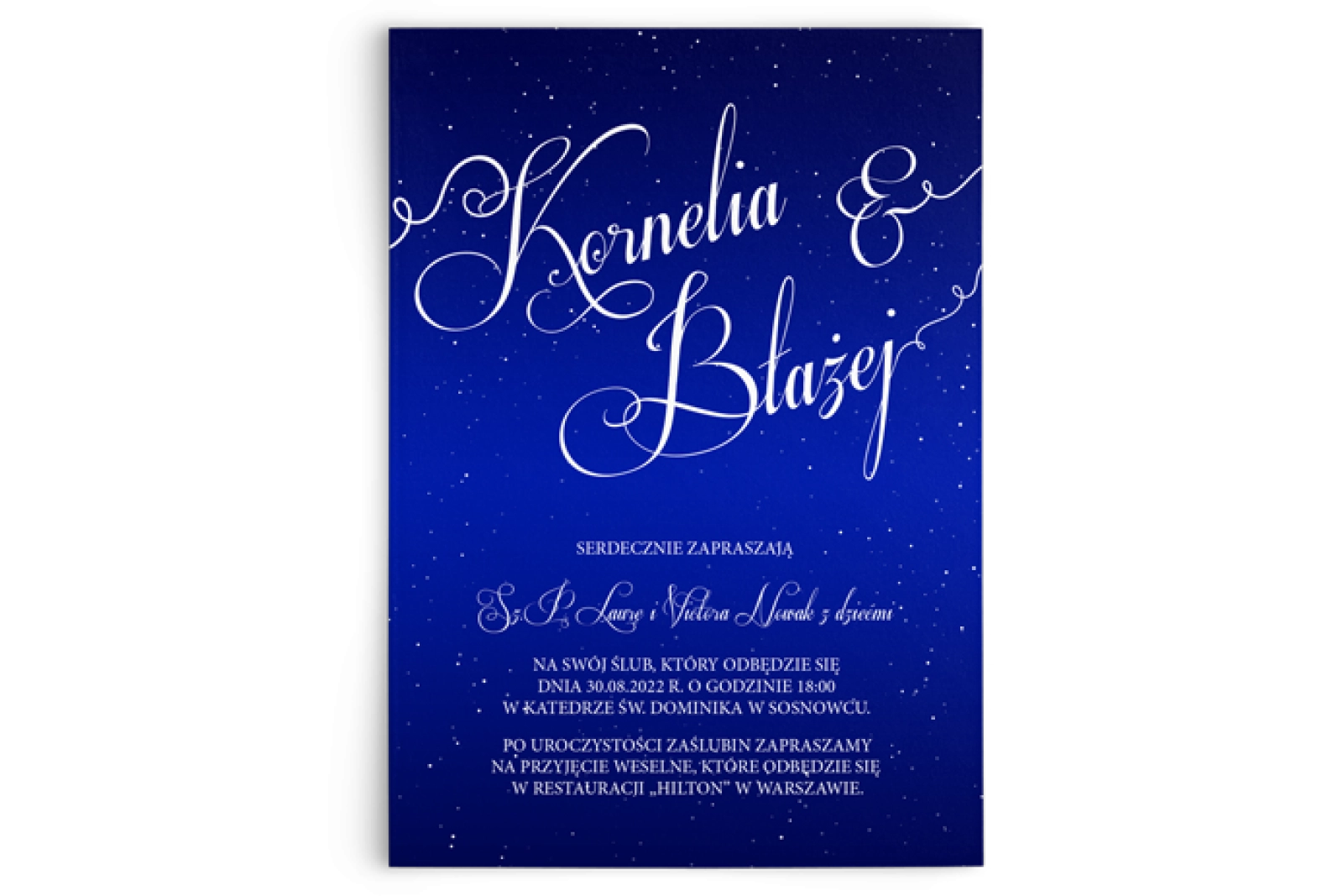 Zaproszenia ślubne Gwiaździsta Noc - Motyw 2