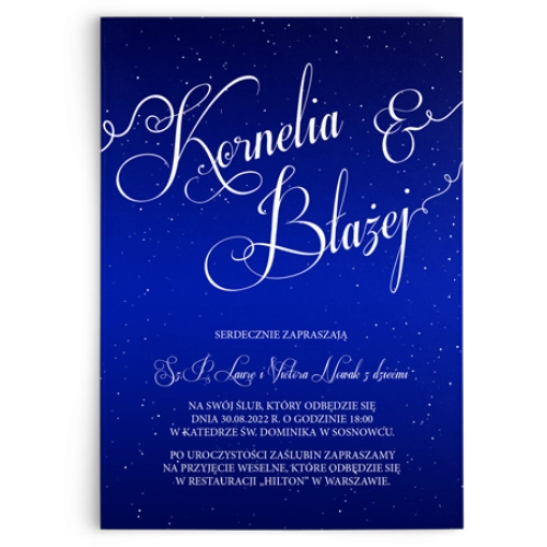 Zaproszenia ślubne Gwiaździsta Noc - Motyw 2