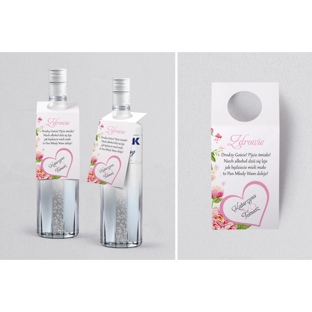 Zawieszka na alkohol oczko Serca Kwiat Motyw 1