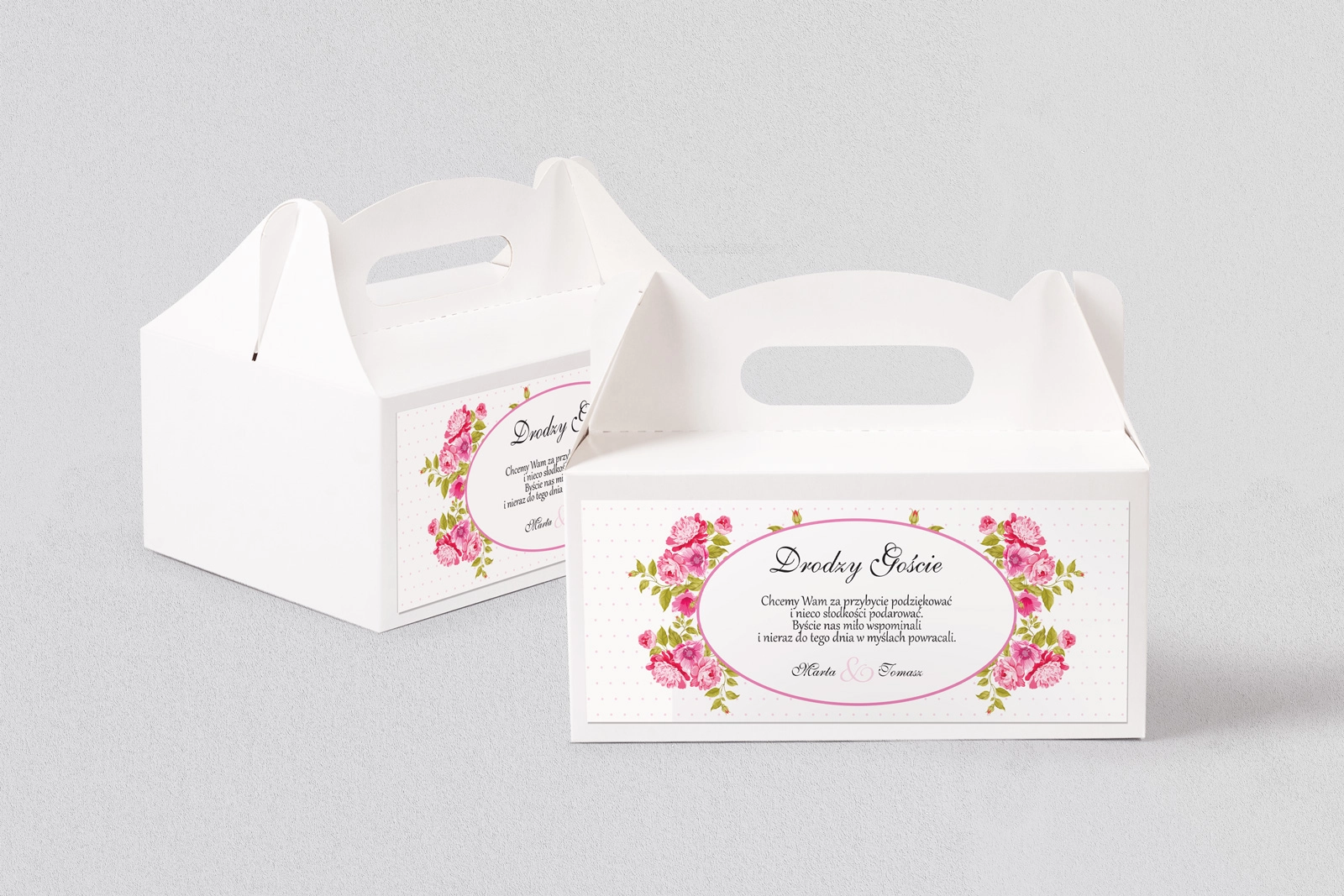 Pudełko na ciasto weselne Radosny Dzień Motyw 2