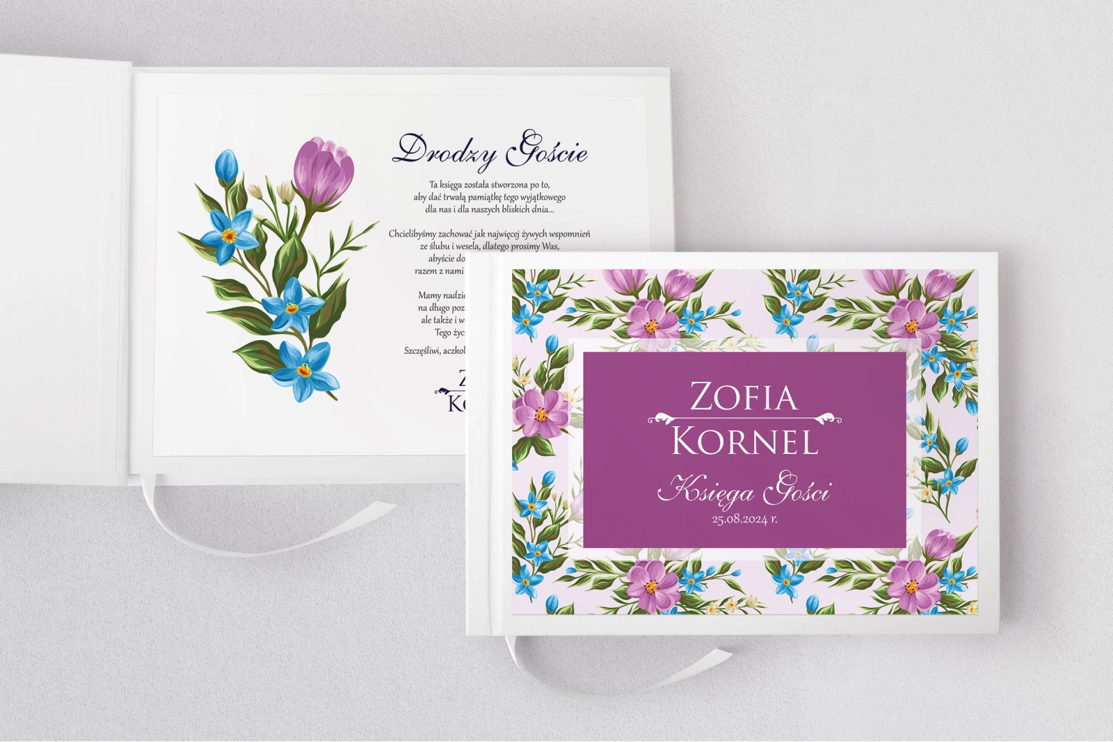 Księga Gości Weselnych Kwiatowe Pole Motyw 2