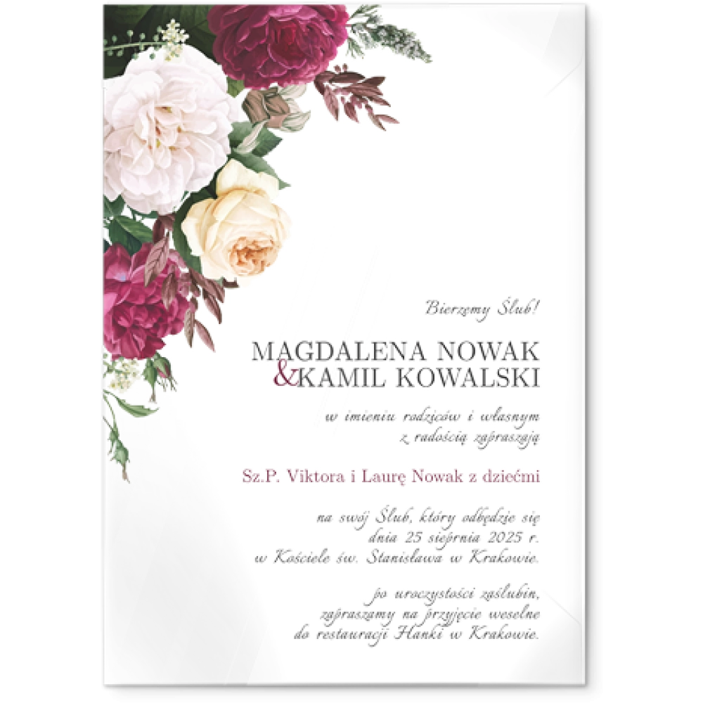 Zaproszenia ślubne Fabello - Akrylowe Motyw 1