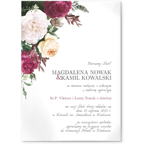 Zaproszenia ślubne Fabello - Akrylowe Motyw 1