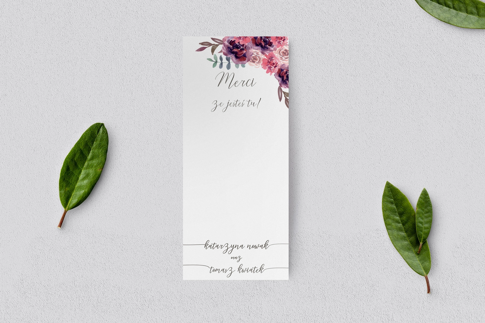 Podziękowanie Merci - Karteczka PasteLove - Motyw 1