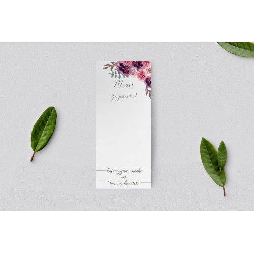 Podziękowanie Merci - Karteczka PasteLove - Motyw 1
