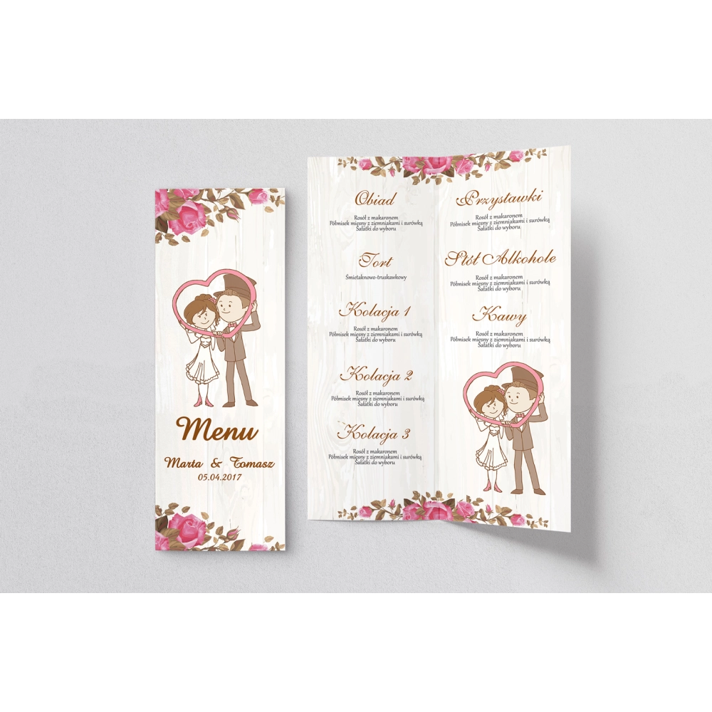 Menu Weselne Naturalna Miłość Motyw 9