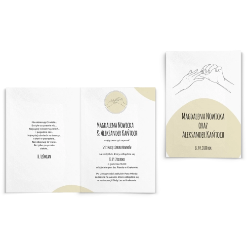 Zaproszenia ślubne Hands - Składane motyw 3