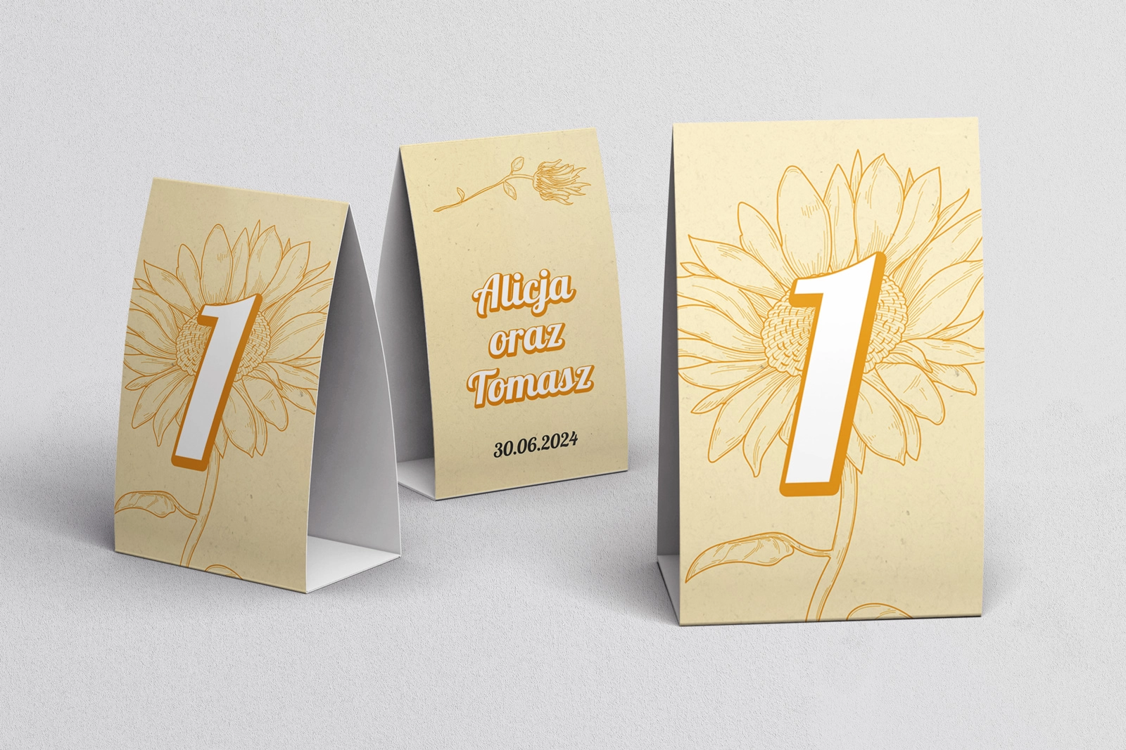 Numerki na stół Sunflowers Motyw 1