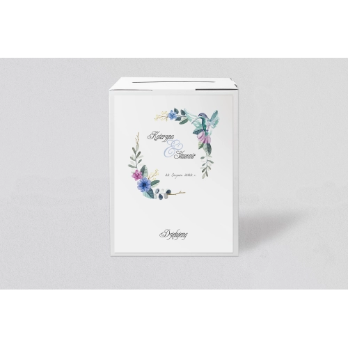 Pudełko na koperty i pieniądze Akwarelowe Wianki Motyw 8