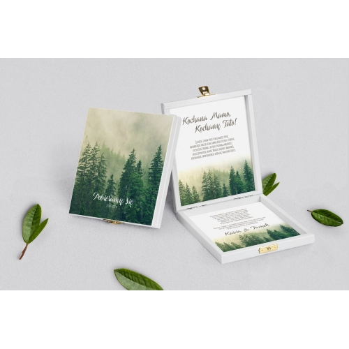 Zaproszenie dla Rodziców - białe Forest - Motyw 1