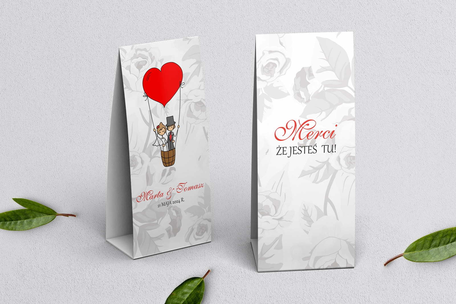 Podziękowanie Merci - Pudełeczko Zakochani Motyw 4