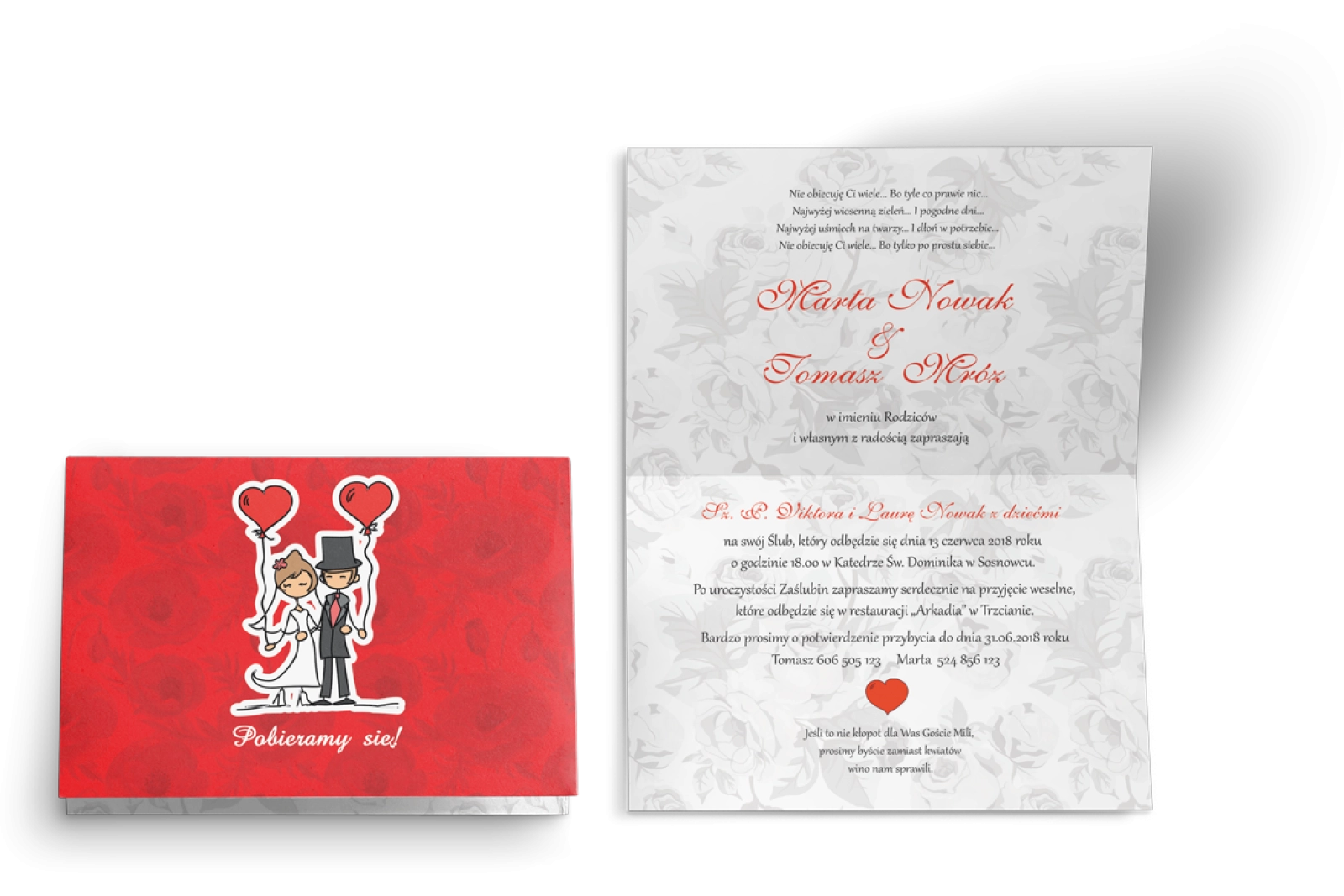 Zaproszenie ślubne Zakochani - Motyw 7