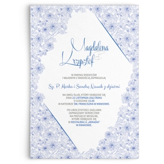 Zaproszenia ślubne Fancy - Motyw Niebieski