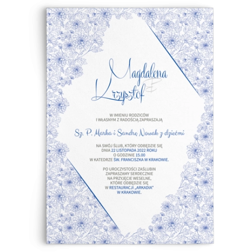 Zaproszenia ślubne Fancy - Motyw Niebieski