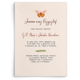 Zaproszenia ślubne Butterflies - Motyw 1