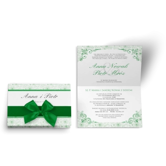 Zaproszenie ślubne Ornaments - Zielone