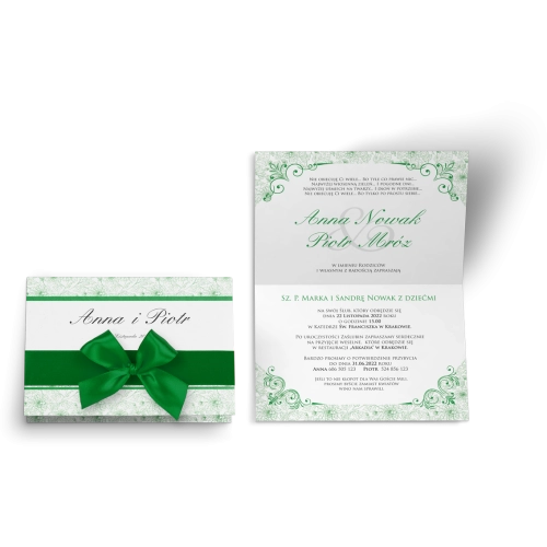 Zaproszenie ślubne Ornaments - Zielone