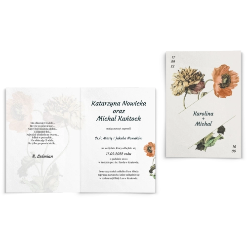 Zaproszenia ślubne Wild Nature - Składane motyw 2