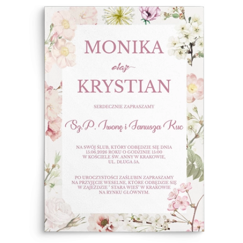 Zaproszenia ślubne Garden of Love - Motyw 3