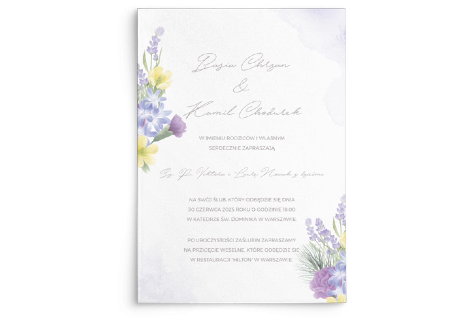 Zaproszenia ślubne Lili - Motyw 4