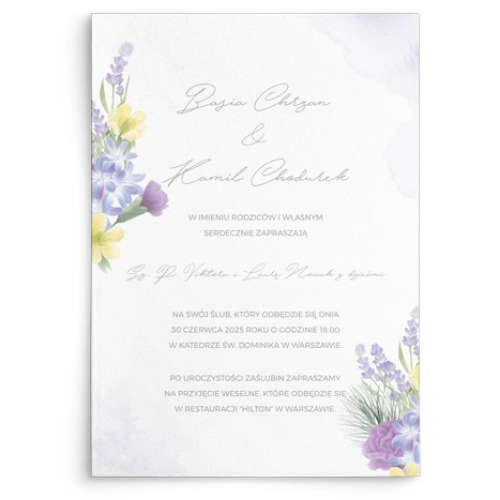 Zaproszenia ślubne Lili - Motyw 4