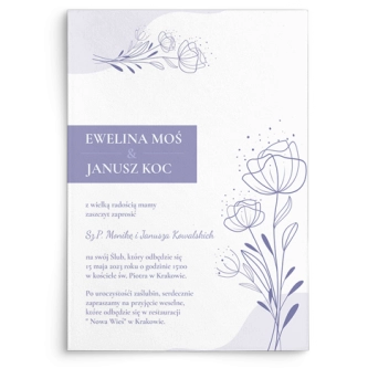 Zaproszenia ślubne Flores de campo - motyw 1