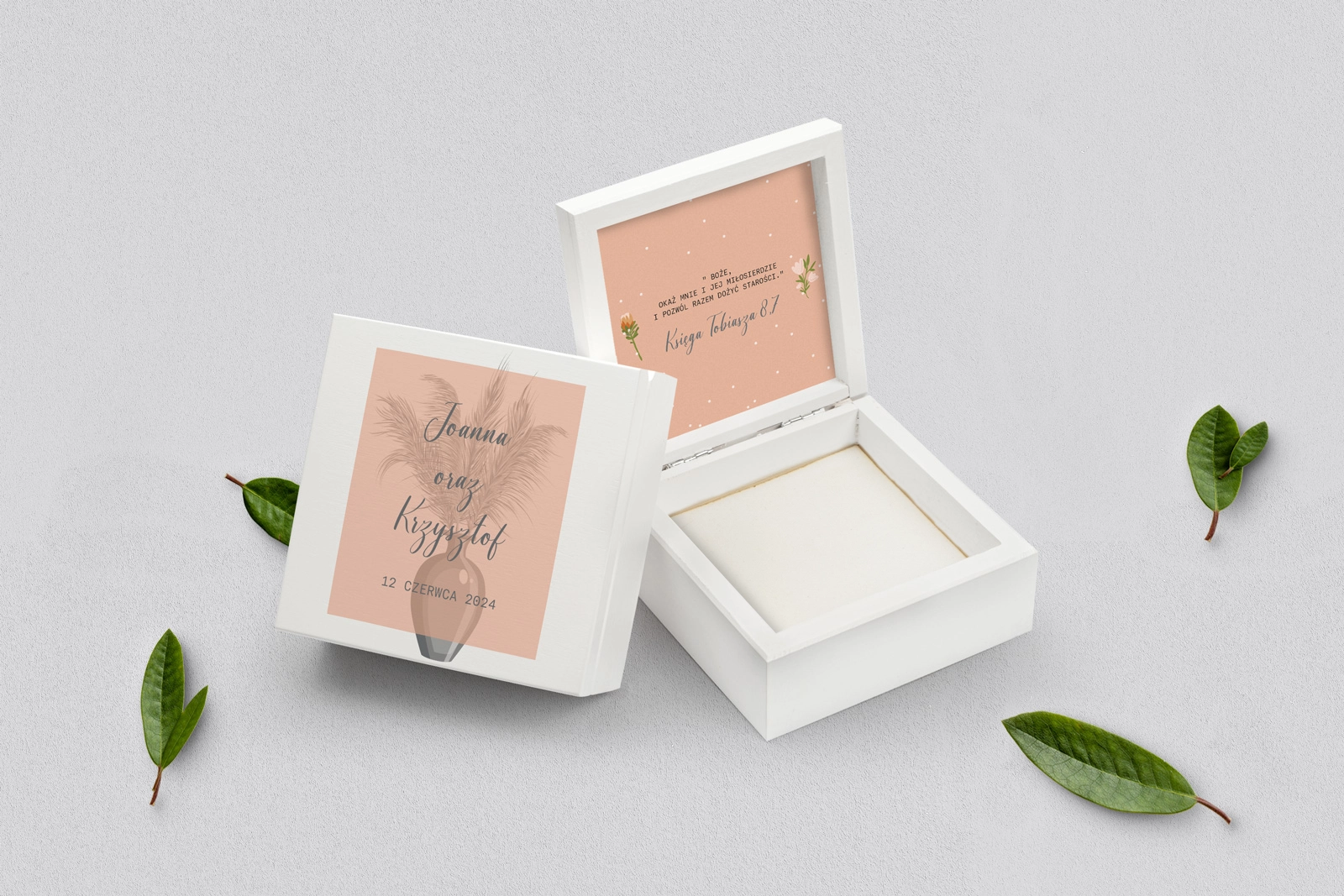 Pudełko na obrączki białe - Butterflies Motyw 4