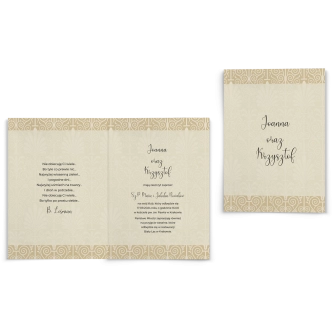 Zaproszenia ślubne Vintage - Składane motyw 1