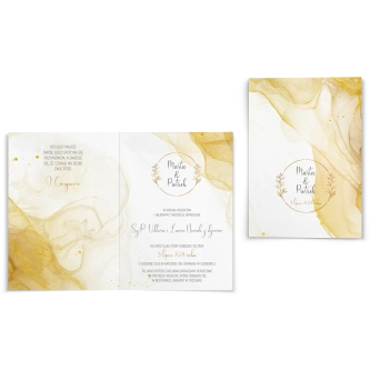 Zaproszenia ślubne Glamour Ink - Składane Motyw 4