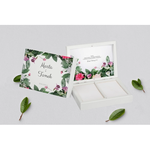 Pudełko na obrączki prostokątne białe - Soft Motyw 6