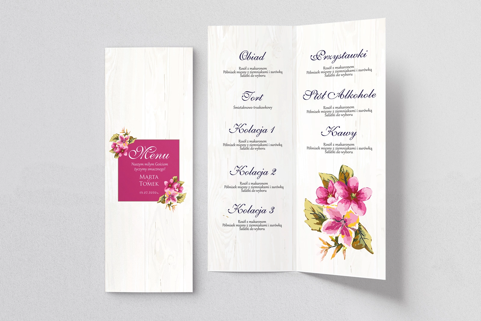 Menu Weselne Biała Stodoła - Motyw 3