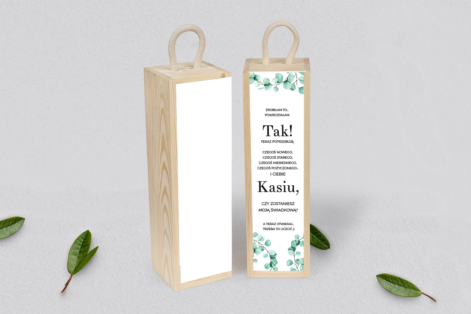 Prośba o Świadkowanie - SNW Akryl naturalna Eukaliptus Motyw 2